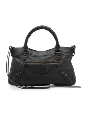 Balenciaga Black Leather Motocross Classic First Bag