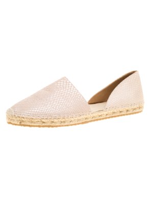 Jimmy Choo Pearl Beige Snakeskin Embossed D'Orsay Espadrilles