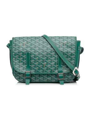 Green Goyardine Belvedere MM Bag