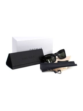 Dagmar Black Ida Angled Sunglasses