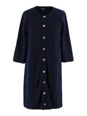 Chanel Blue Cashmere Knit Cardigan/Dress