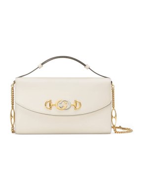 Gucci White Leather Small Zumi Bag