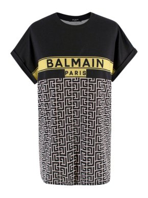 Balmain Black Monogram Logo T-shirt