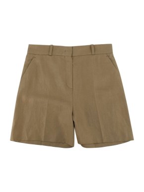 Loro Piana Khaki Linen Tailored Shorts