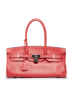 Hermes Red Clemence Leather JPG Shoulder Birkin 42 PHW