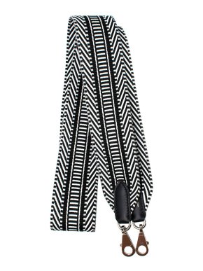 Hermes Black & White Canvas 50mm Sangle Cavale Shoulder Strap