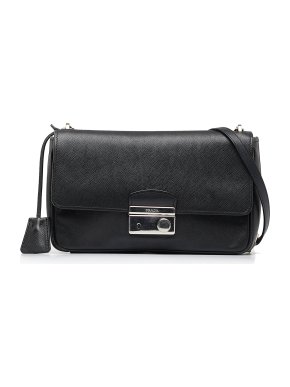 Prada Saffiano Sound Lock Crossbody Bag