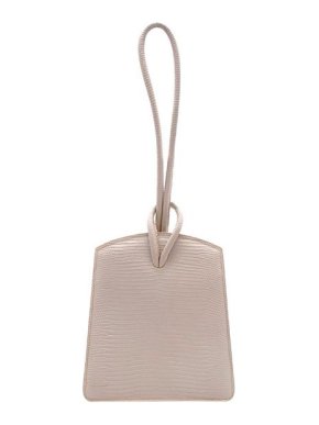 Little Liffner White Lizard Embossed Leather Loop Bag