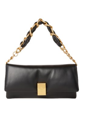 Balmain Black Leather 1945 Clutch Bag