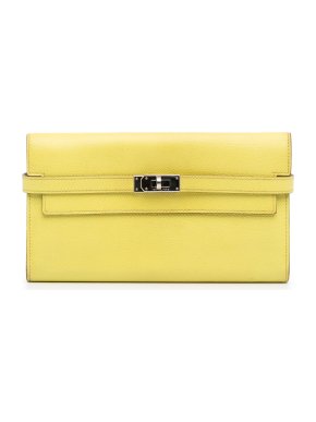 Hermes Yellow Epsom Leather Kelly Classic Wallet