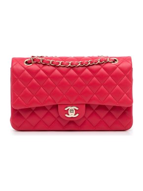 Chanel Red Classic Lambskin Double Flap Bag