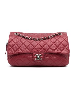 Chanel Jumbo Red Caviar Easy Flap Bag