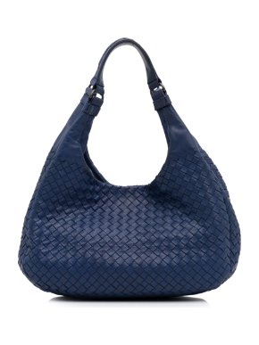 Bottega Veneta Blue Medium Intrecciato Leather Campana Tote
