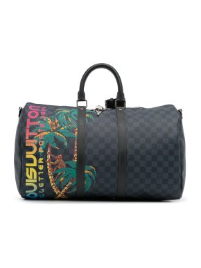 Louis Vuitton Damier Cobalt Jungle Keepall Bandouliere 45