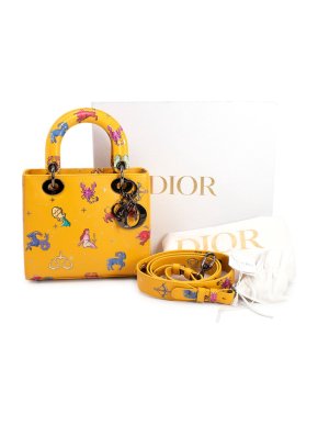 Dior Yellow My ABCDior Zodiac Pixel Small Lady Dior Bag