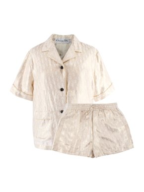 Dior Gold Chez Moi Silk Short-Sleeved Shirt & Shorts