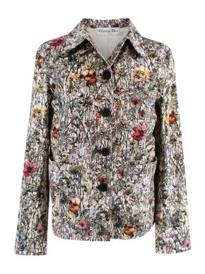Dior Floral Print Coated Cotton Jacket