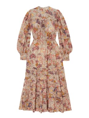 Ulla Johnson Laraline Tiered Ruffled Floral-print Cotton-blend Midi Dress