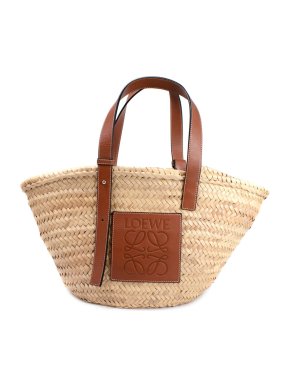 Loewe Palm Leaf & Calfskin Basket Bag