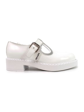 Prada Brushed-leather Mary Jane T-strap shoes