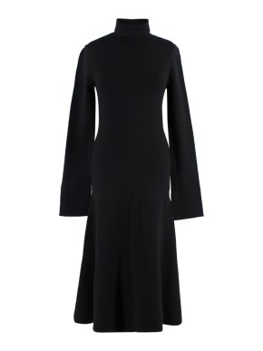 Joseph High-neck Stretch Silk Midi Dress