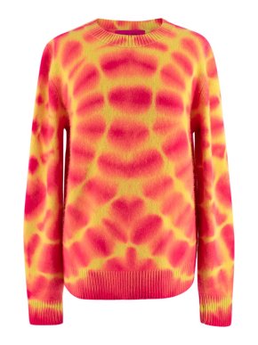 The Elder Statesman Pink & Yellow Tie-dye Cashmere Jumper