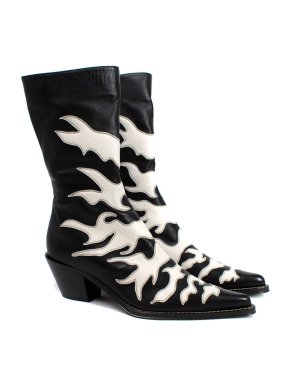 Sweethearts Of The Rodeo black & chalk white Rawshack Cowboy Boots