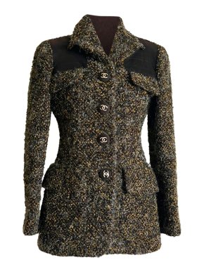 Chanel Vintage 90s Boucle Tweed Runway Jacket
