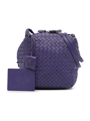 Bottega Veneta Purple Intrecciato Leather Cube Bag