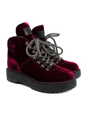 Prada Leather-trimmed Velvet Ankle Boots