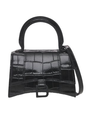 Balenciaga Mini Croc Embossed Black Hourglass Bag