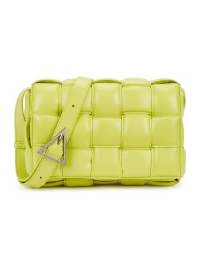 Bottega Veneta Lime Green Intrecciato Padded Cassette Bag