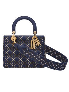 Medium Studded Denim Supple Lady Dior