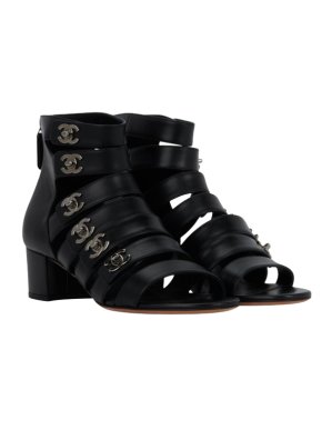 Chanel CC Logo Gladiator Sandals