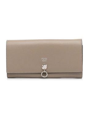 Fendi Taupe Leather By The Way Long Wallet