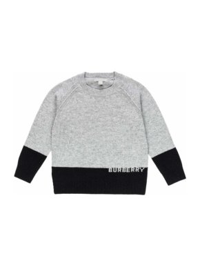 Burberry Kids 6A Cashmere Grey & Black Jumper