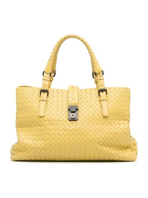 Bottega Veneta Lemon Yellow Medium Intrecciato Roma Bag