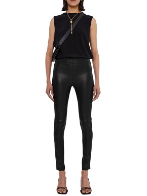 Joseph Black Stretch Leather Leggings