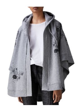 Burberry Grey Doodle Print Jersey Hooded Cape