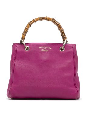 Gucci Pink Leather Small Bamboo Shopper