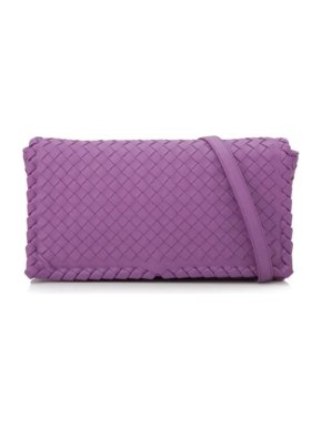 Bottega Veneta Purple Intrecciato Leather Crossbody Bag