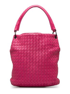 Bottega Veneta Pink Intrecciato Leather Bucket Bag