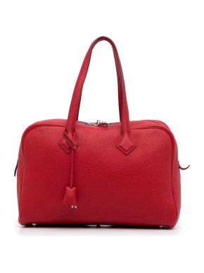 Hermes Red Taurillon Clemence Leather Victoria II 35