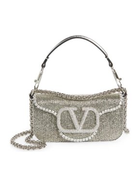 Valentino Garavani Small Crystal Embellished Loco VLogo Satchel