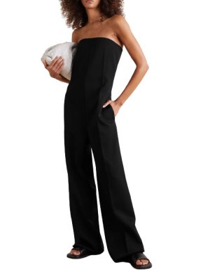 Bottega Veneta Black Strapless Crepe Jumpsuit