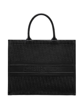 Dior Large Oblique Embossed Leather Book Tote