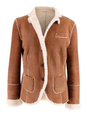 Brunello Cucinelli Tan Suede & Shearling jacket