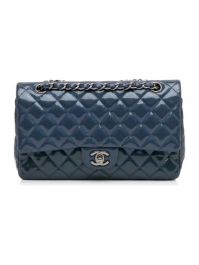Chanel Two-tone Medium Patent Leather Double Flap Bag