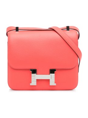 Hermes Rose Texas Evercolor Leather Constance 24 PHW