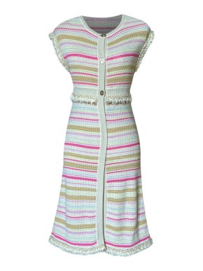 Chanel Pastel Striped Saint Tropez Knit Dress